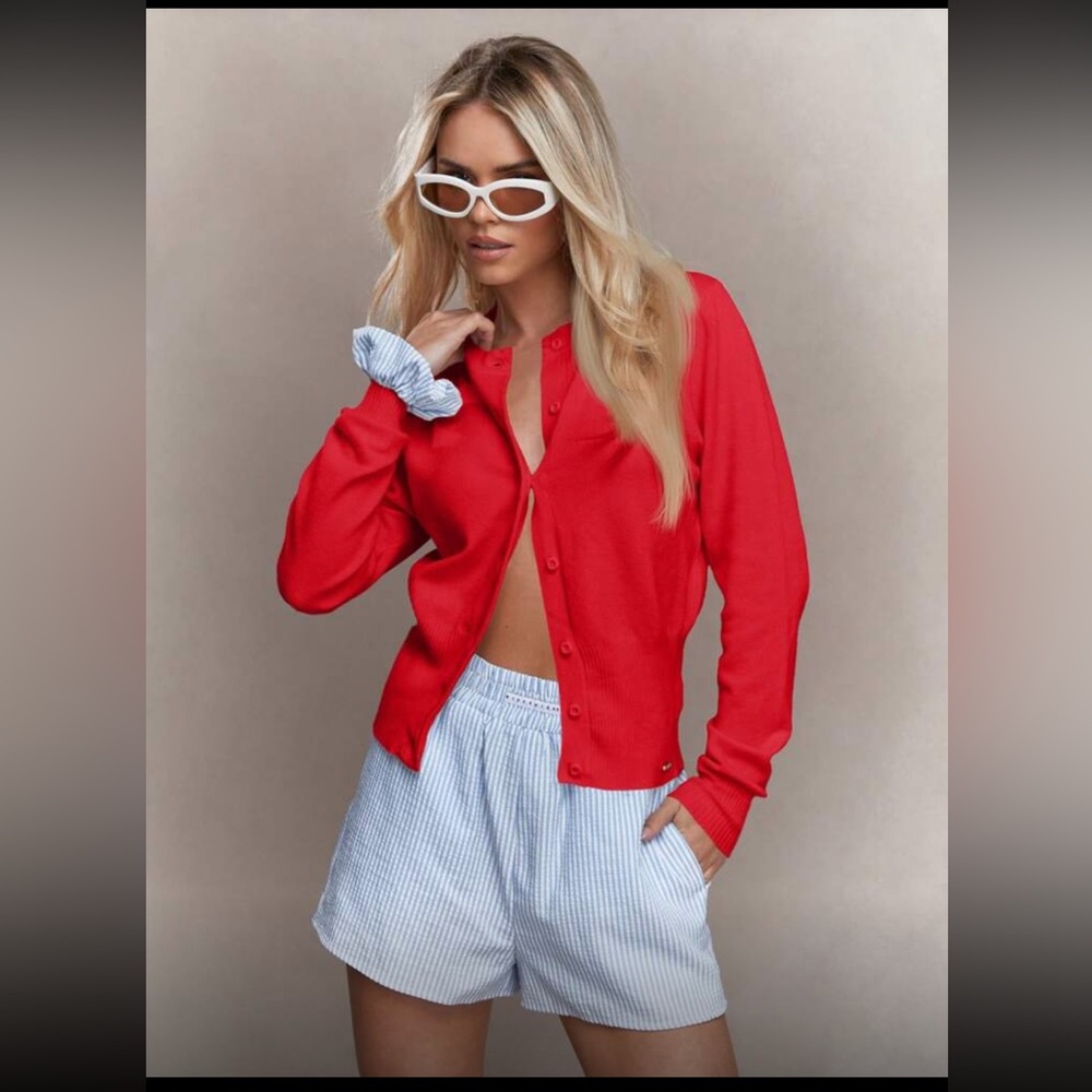 🚫SOLD ON MERC🚫Missguided Red cardigan sweater women’s XL  Small-Medium